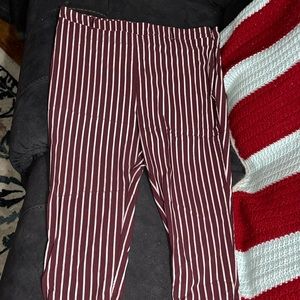 Plus size Red and white pinstripe pants size 2xl